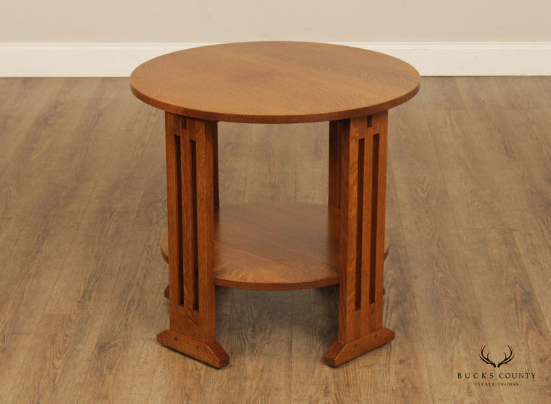 Stickley Mission Collection Oak Round End Table