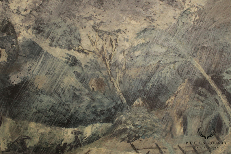 Charles OBas Hatian Original Oil Painting Landscape Tropical Storm