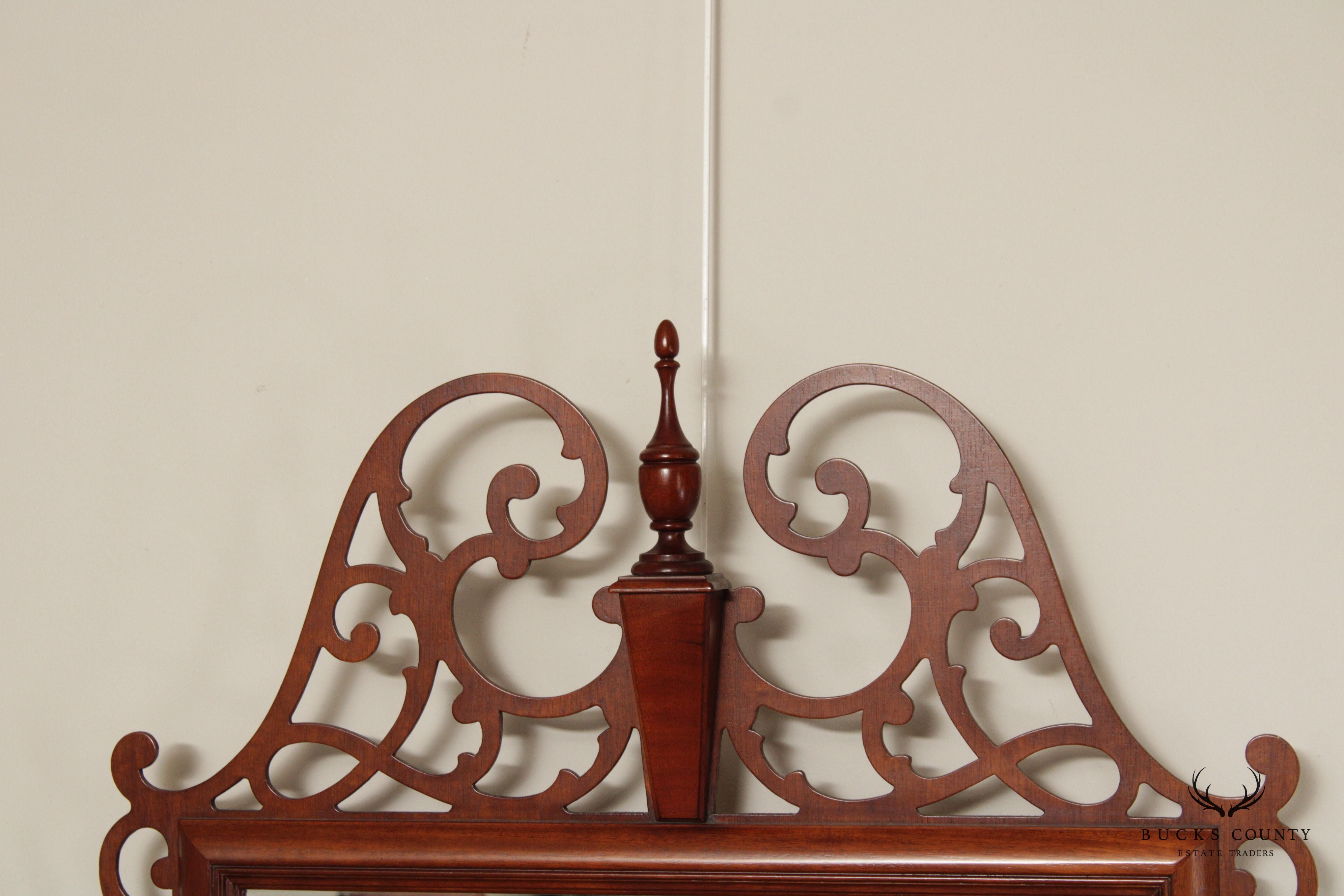 Federal Style Carved Mahogany Fretwork Wall Mirror