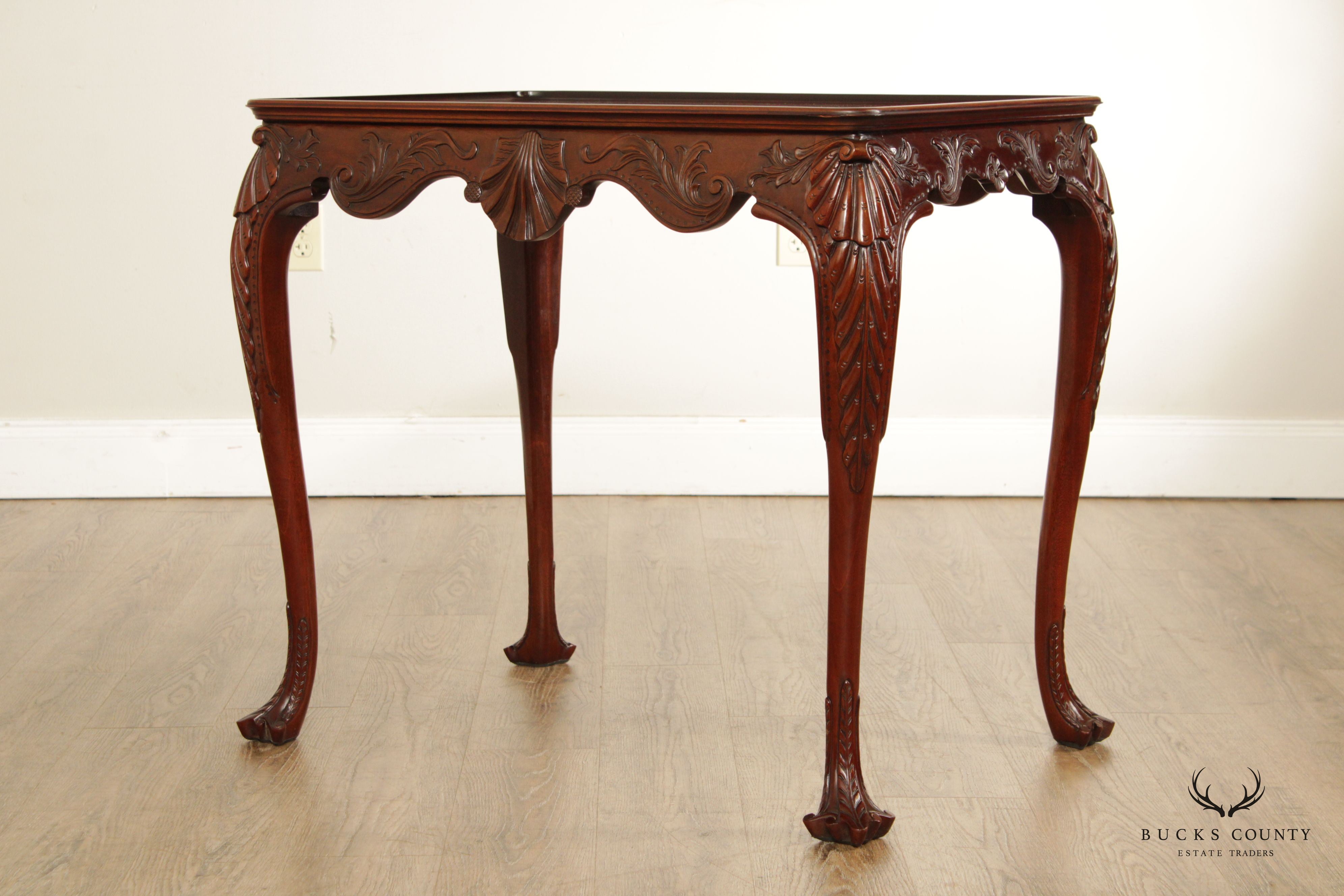 Kindel Irish Georgian Society Carved Mahogany Tea Table