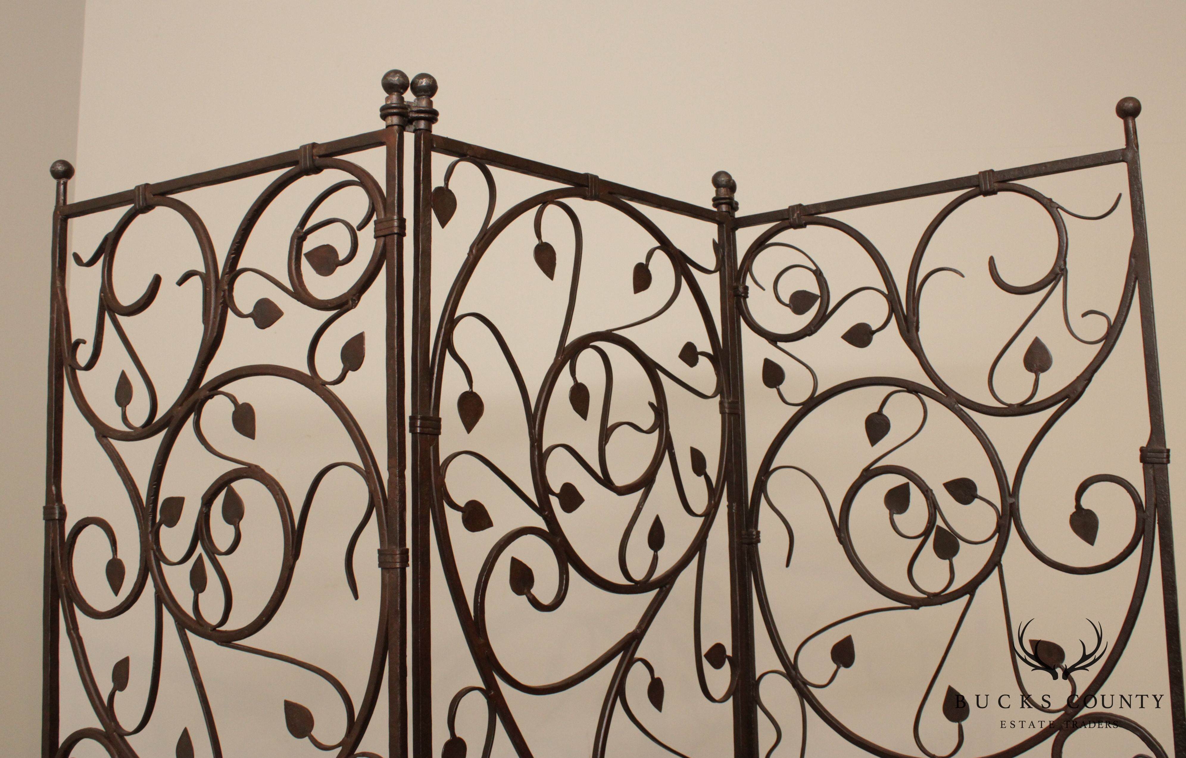 Hand Forged Iron Quality 3 Panel Folding Screen Room Divider