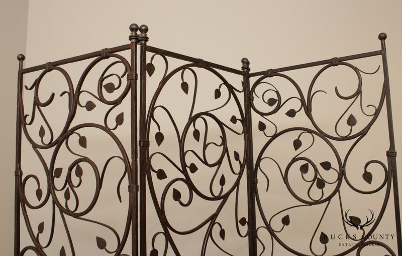 Hand Forged Iron Quality 3 Panel Folding Screen Room Divider
