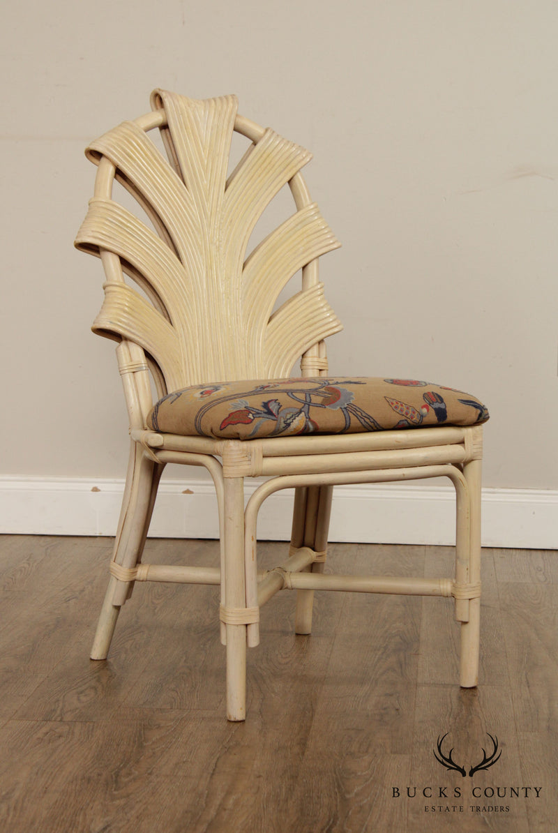 Vintage Rattan Cream Lacquered Dining Chair