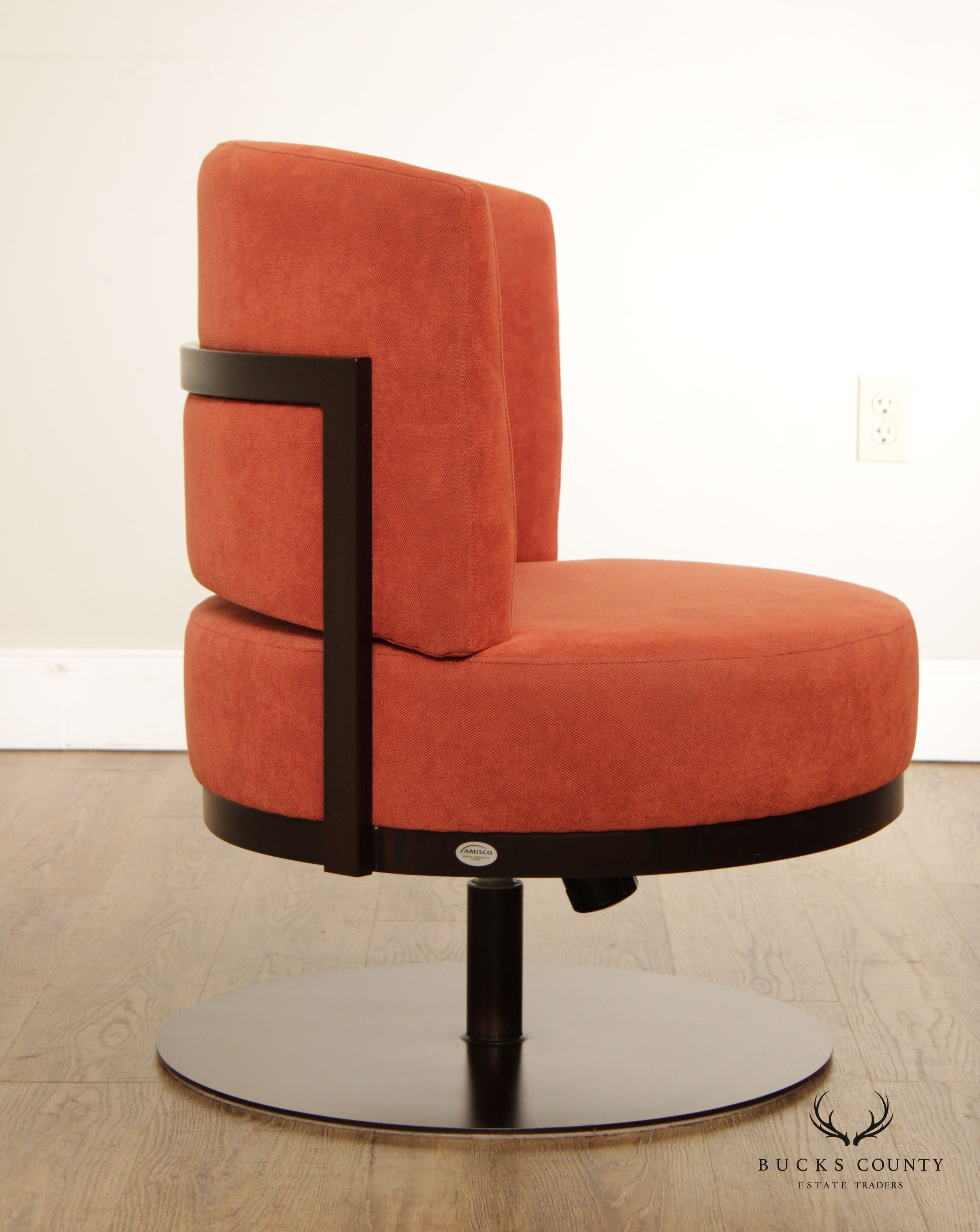 Amisco Midcentury Modern Style 'Singapour' Swivel Club Chair