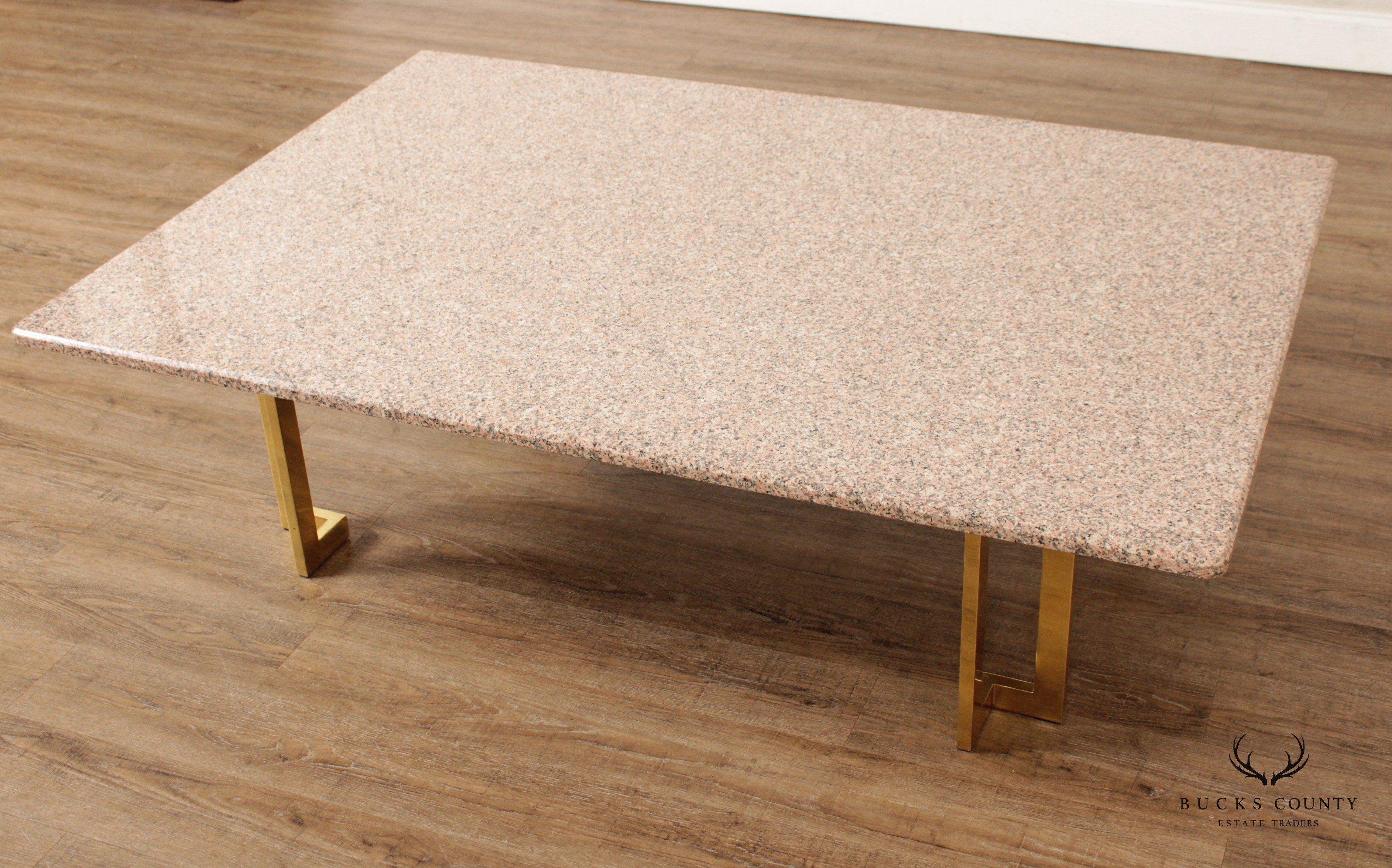 Modern Vintage Brass & Granite Coffee Table