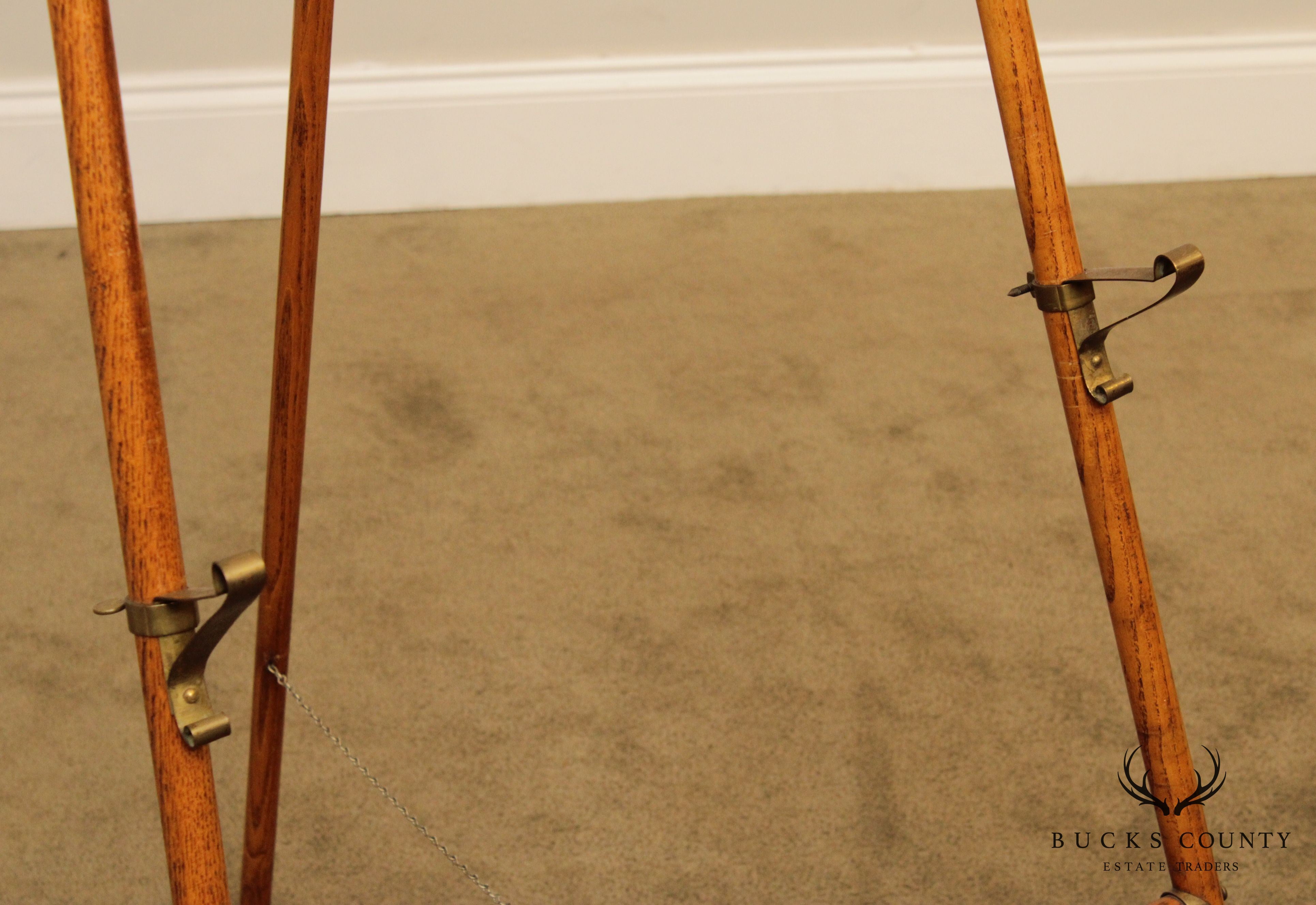 Antique Victorian Oak Stick & Ball Easel