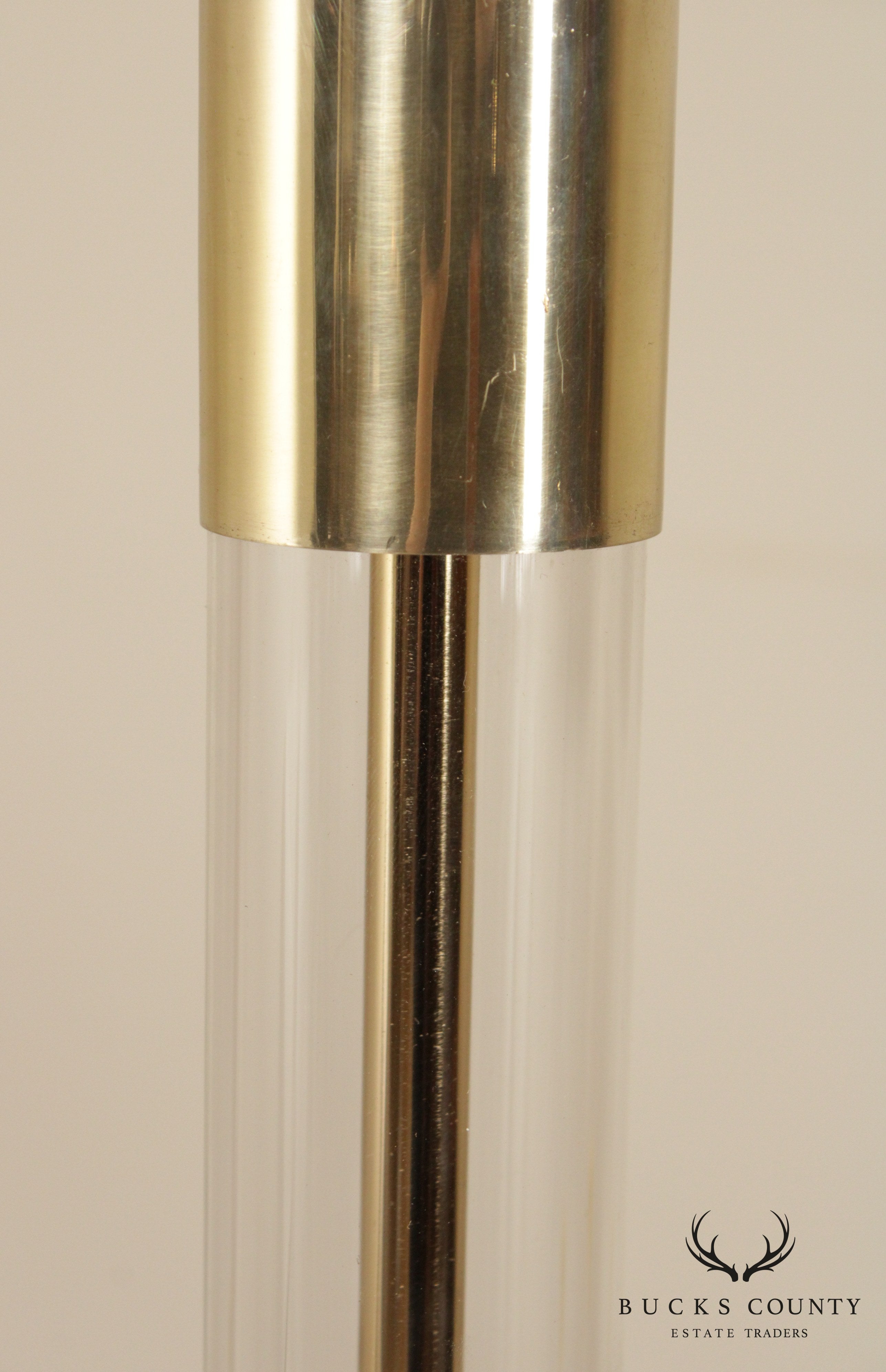 Industrial Style Glass & Brass Floor Lamp