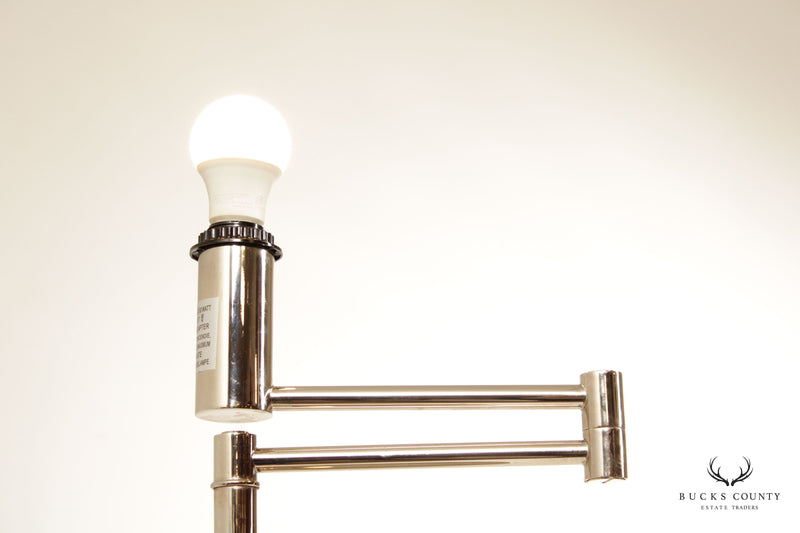 Ralph Lauren Modern Pair of Chrome Swing Arm Table Lamps