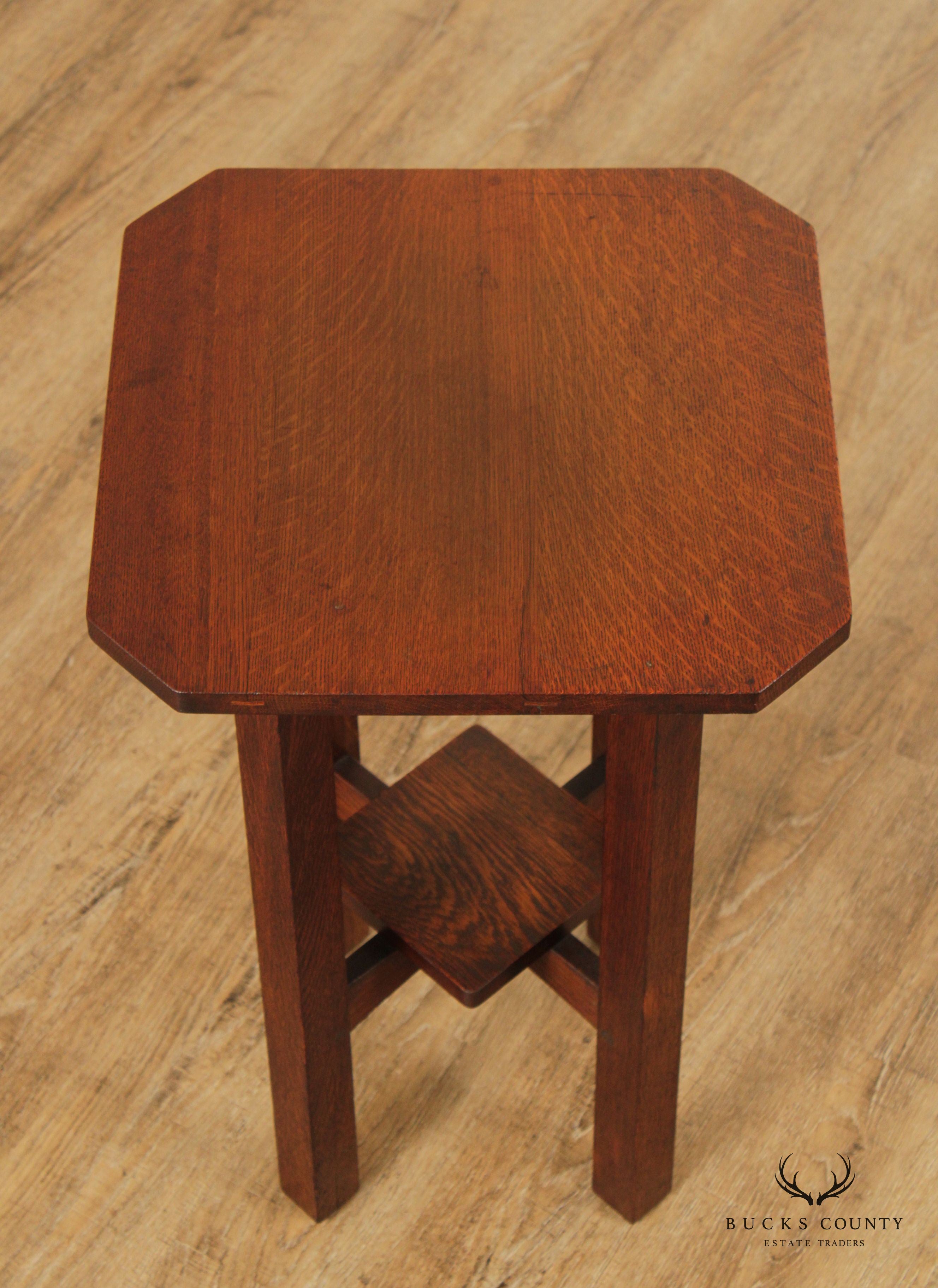 L & J G Stickley Antique Mission Oak Lamp Table