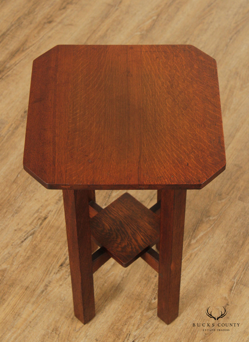 L & J G Stickley Antique Mission Oak Lamp Table