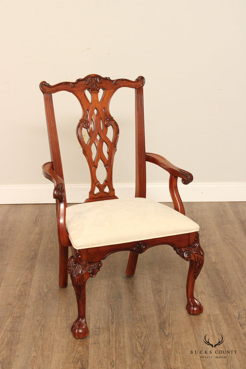 Stanley Furniture Chippendale Style Set Ten Mahogany Ball and Claw Dining Chairs