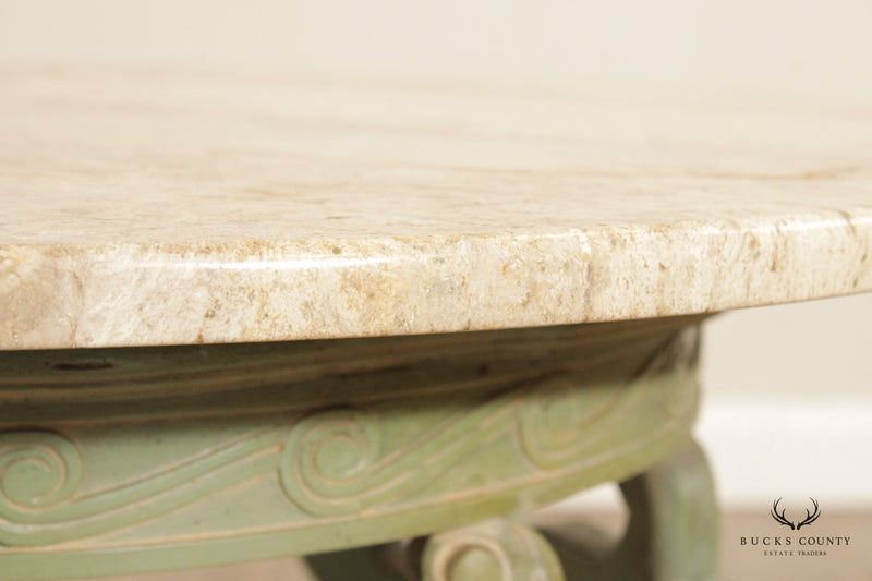 Renaissance Revival Style Marble Top Occasional Center Table