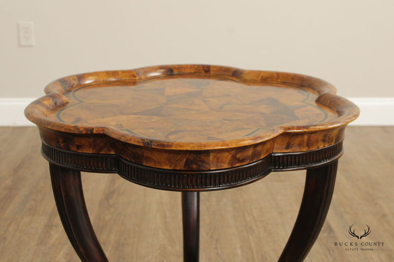 Empire Style Mahogany and Faux Tortoise Shell Side Table