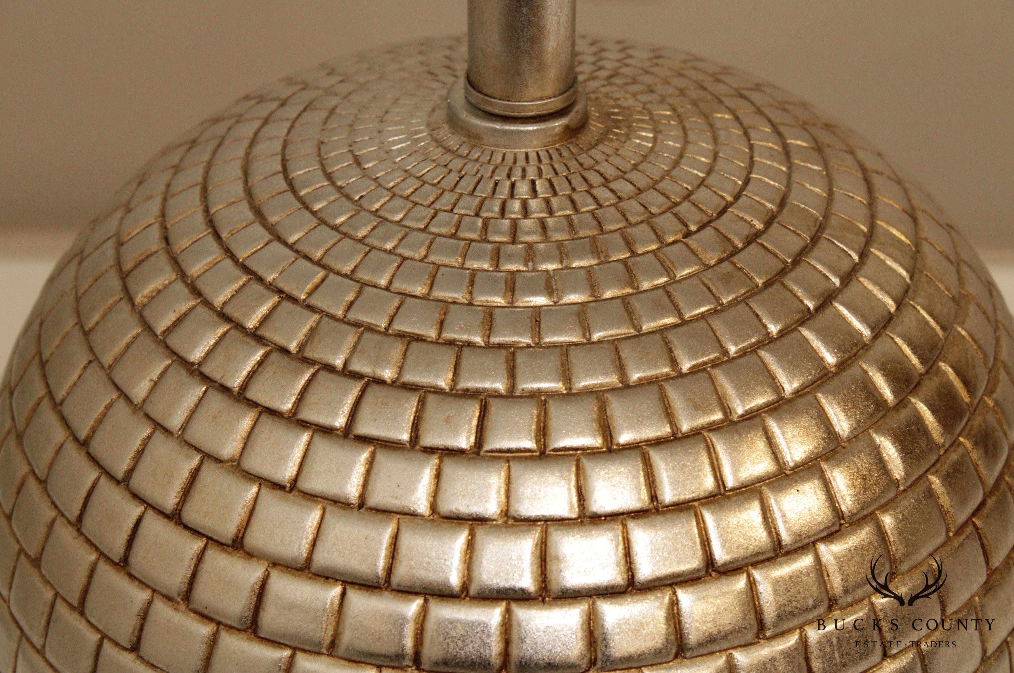 Modern Silver Finish Table Lamp with Shade