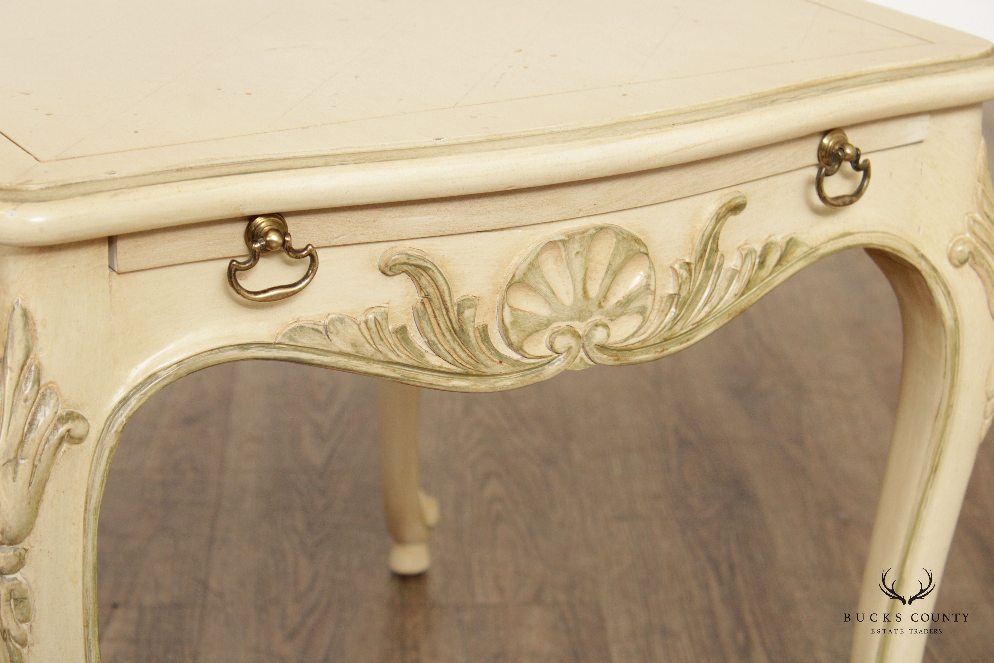 French Louis XV Style Vintage Painted End Tables