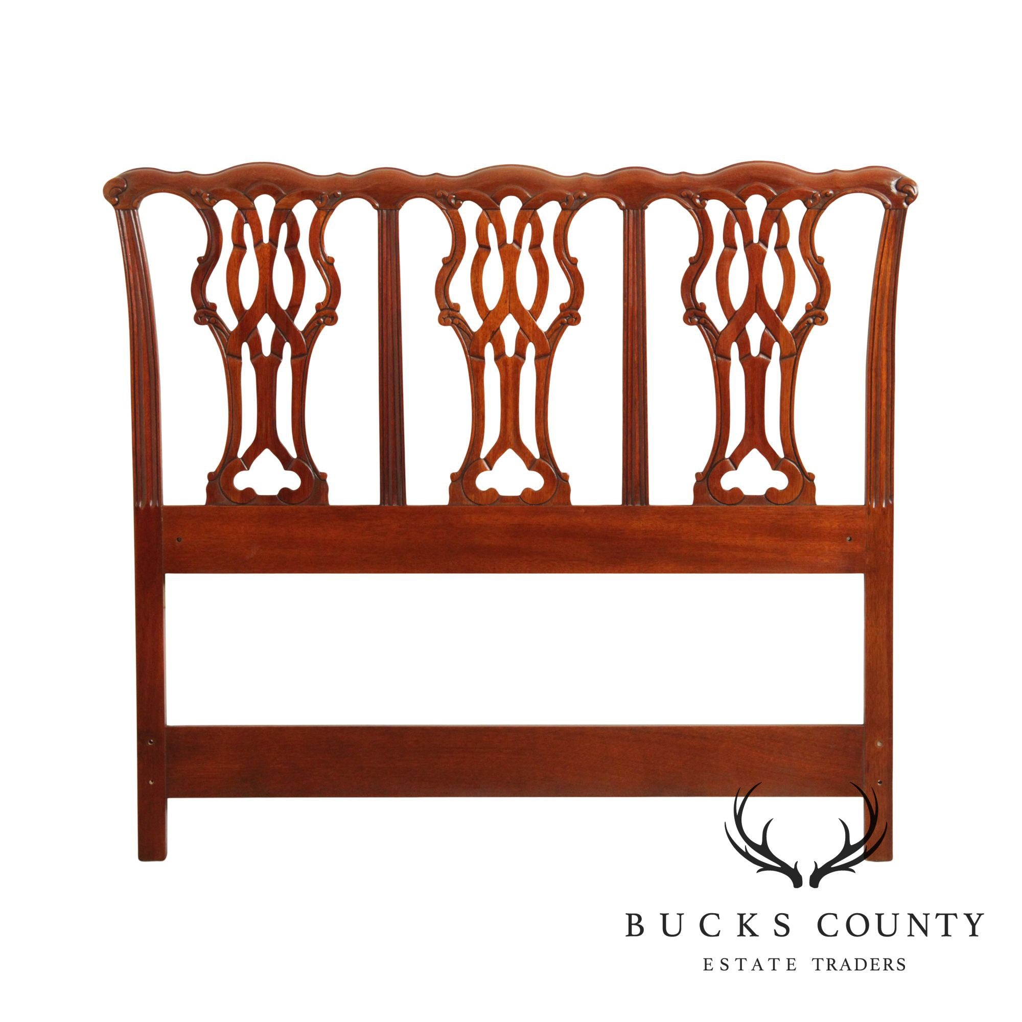 Chippendale Style Carved Mahogany Custom Size Headboard