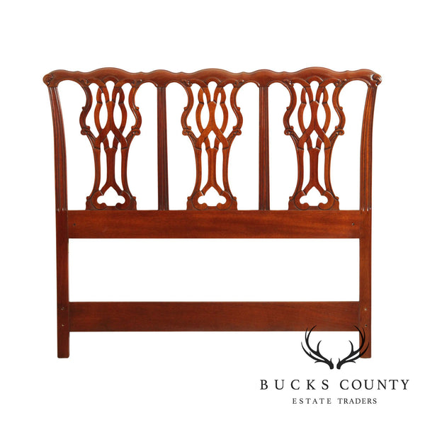 Chippendale Style Carved Mahogany Full Headboard