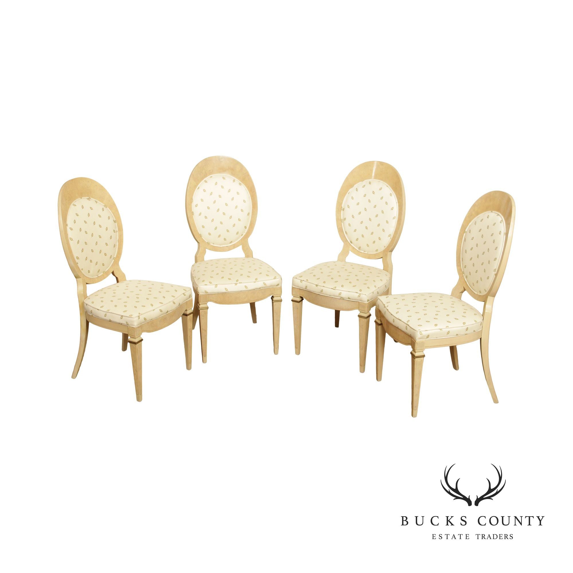 Mastercraft Art Deco Style Set of Four Dining Side Chairs