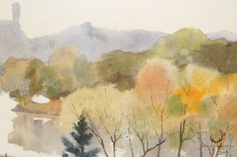 Lee Everett Pennsylvania Park Landscape Watercolor Painting