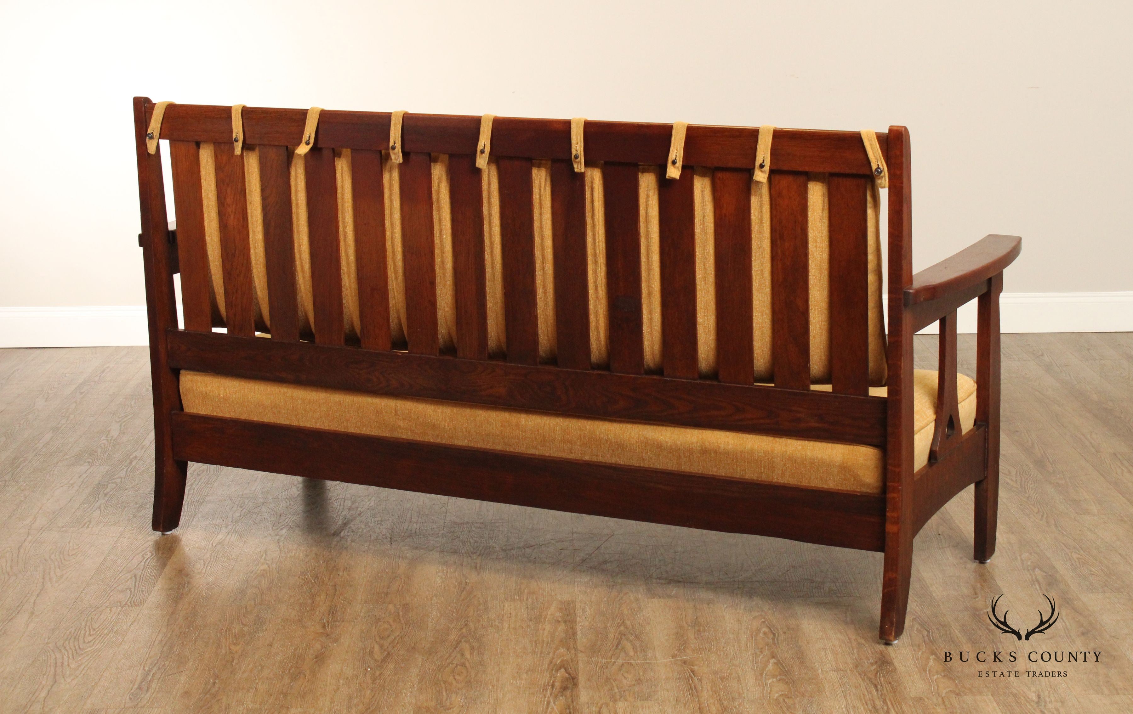 Limbert Antique Arts & Crafts Oak Settle Sofa