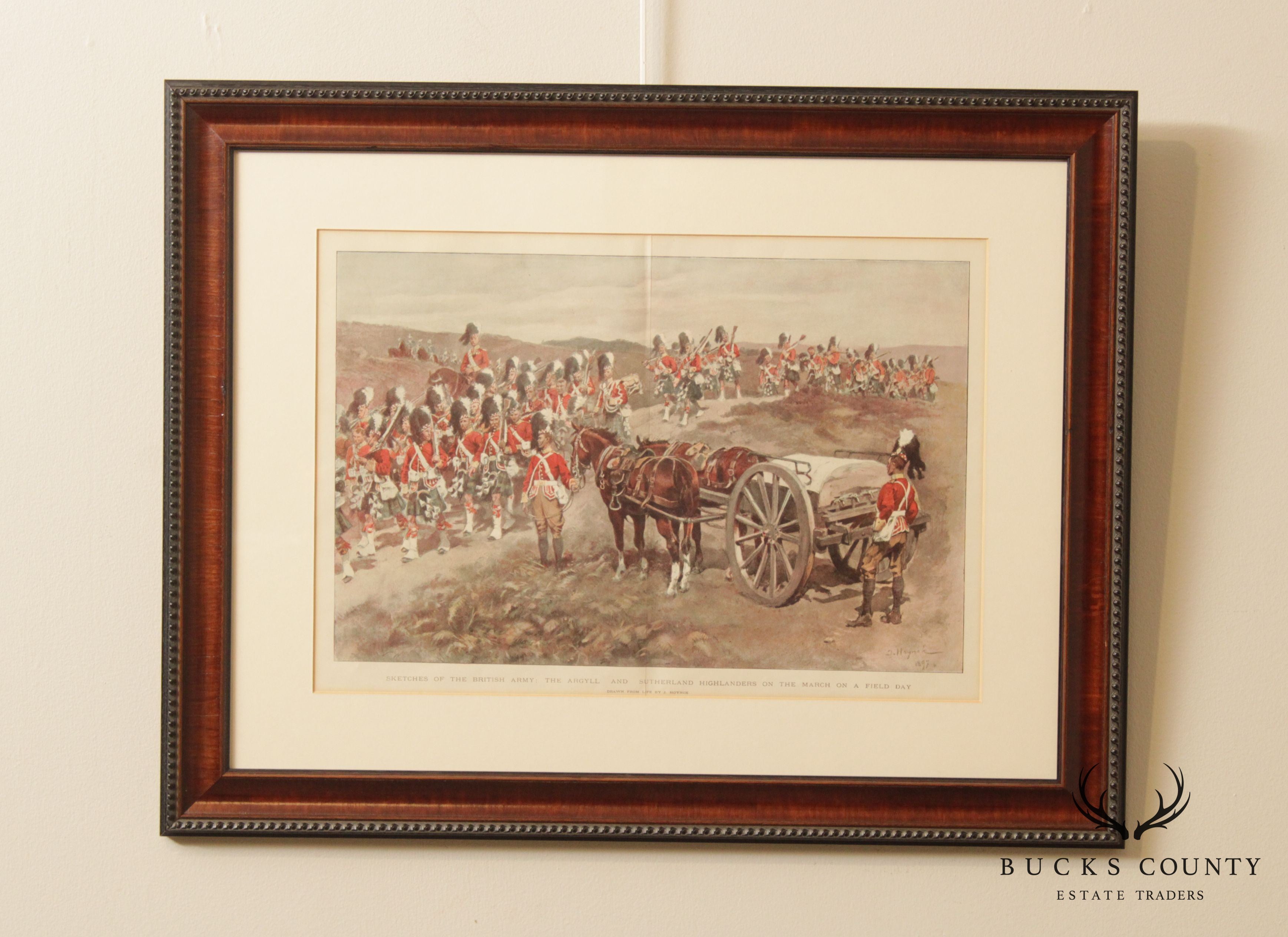 Antique English Colored Lithograph, After Jan Hoynck van Papendrecht