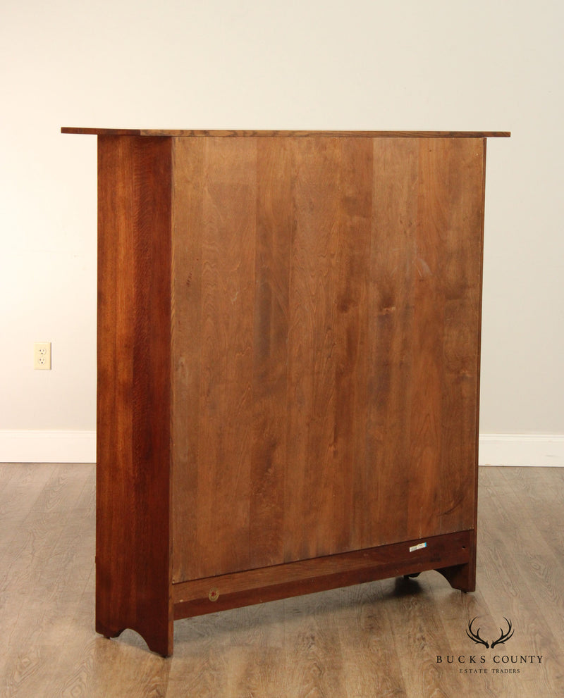 Stickley Mission Collection Harvey Ellis Oak Bookcase with Inlay
