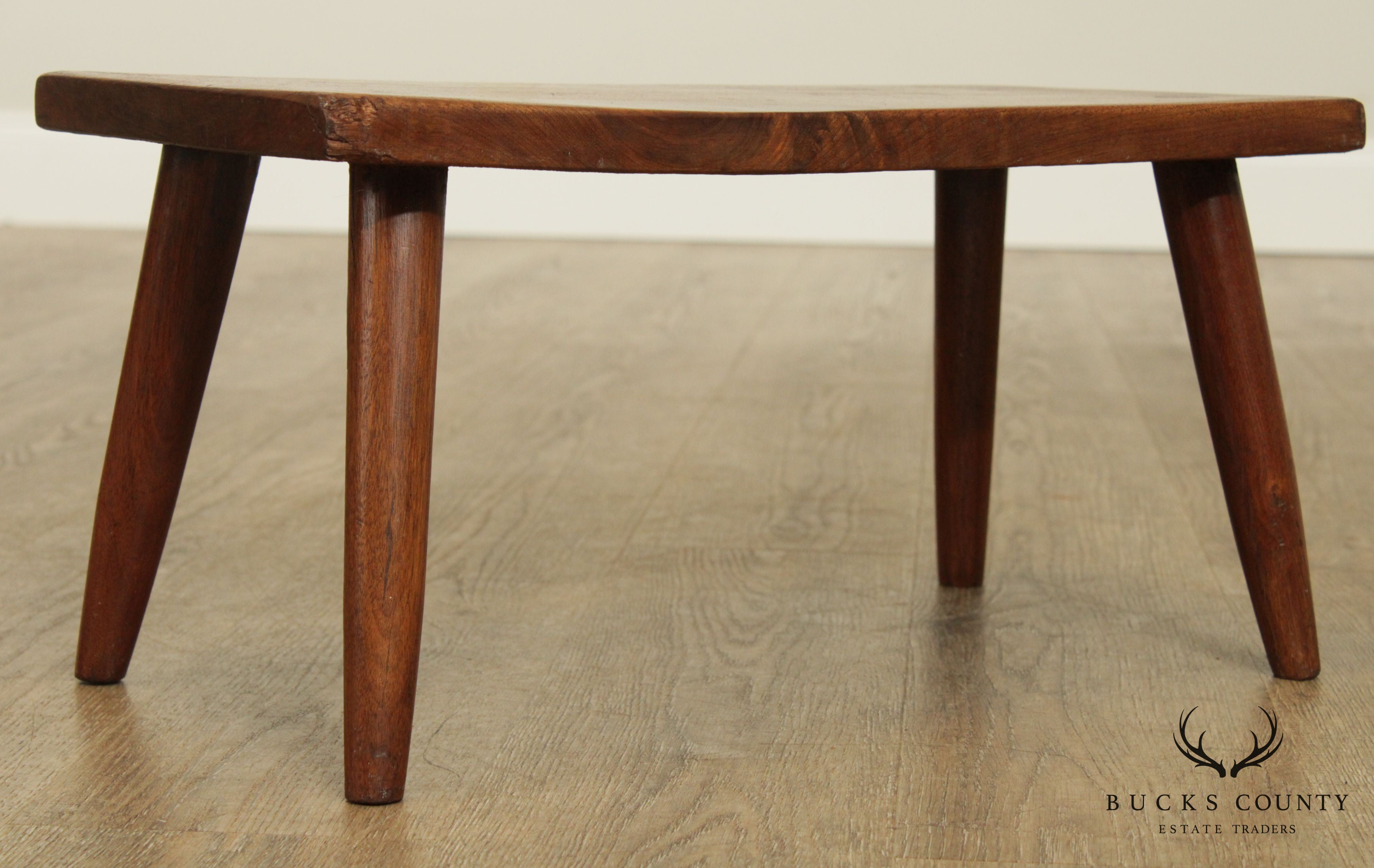 Studio Crafted Mid Century Walnut Small Stool