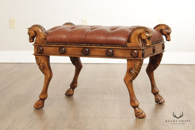 Theodore Alexander Tufted Leather Horse Head Stool
