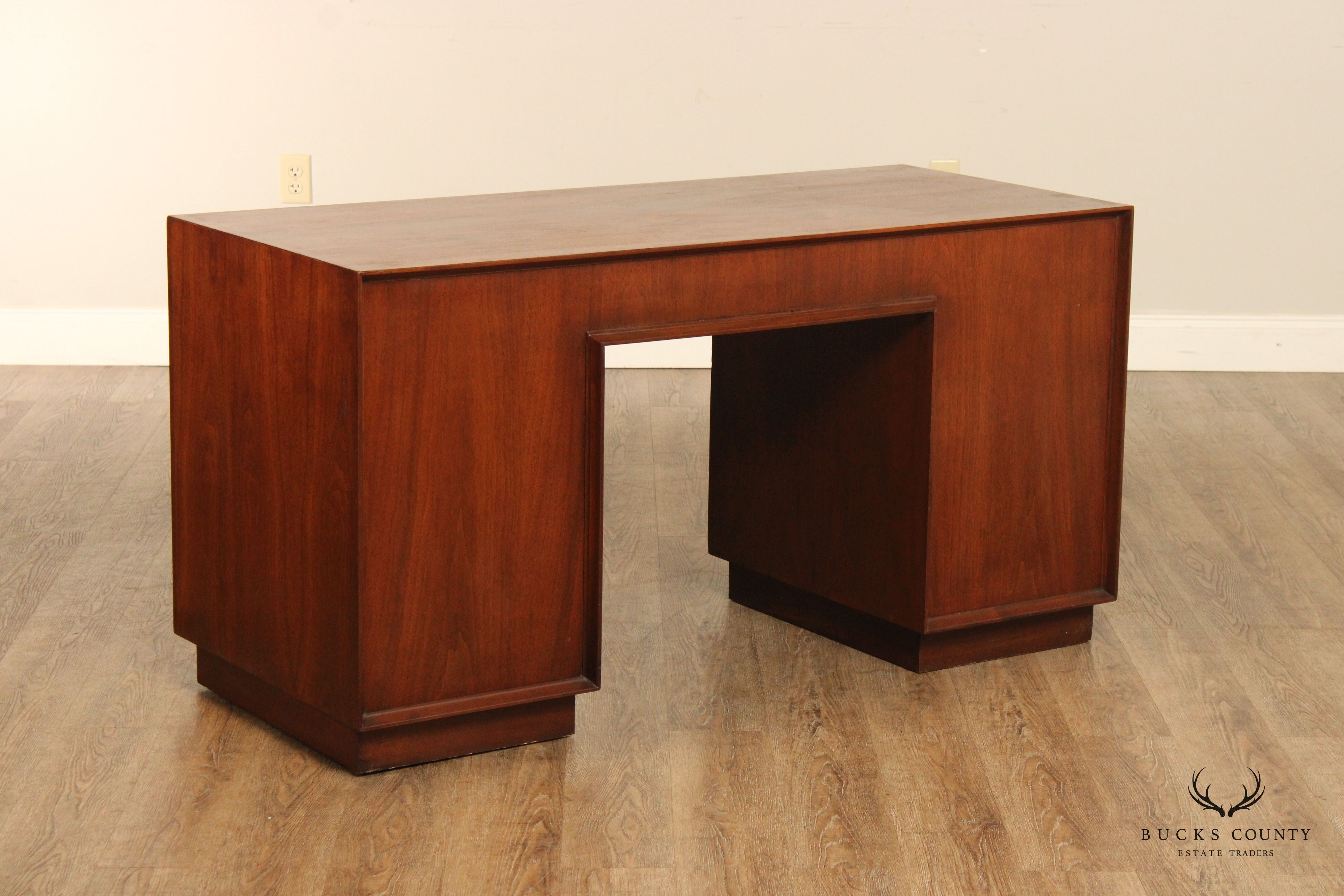 Founders Mid Century Modern Style Walnut Executive Desk