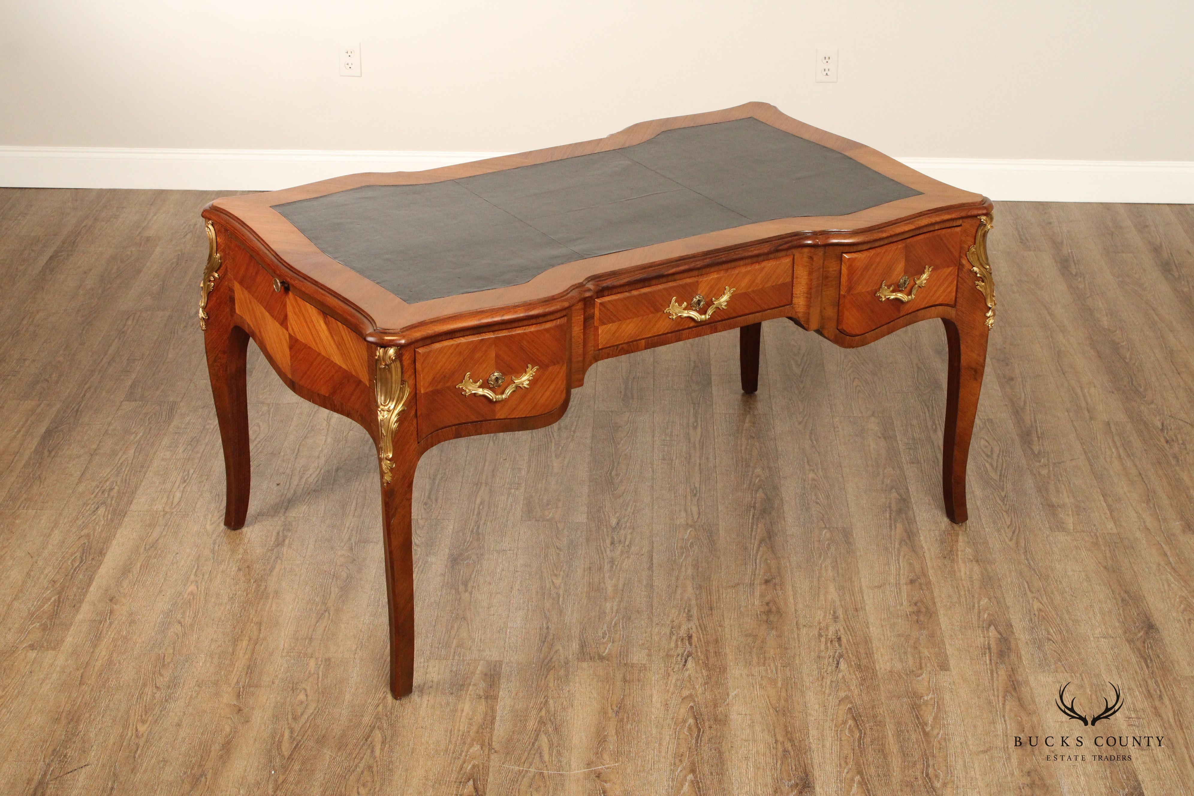 French Louis XV Style Ormolu Mounted Kingwood Writing Desk