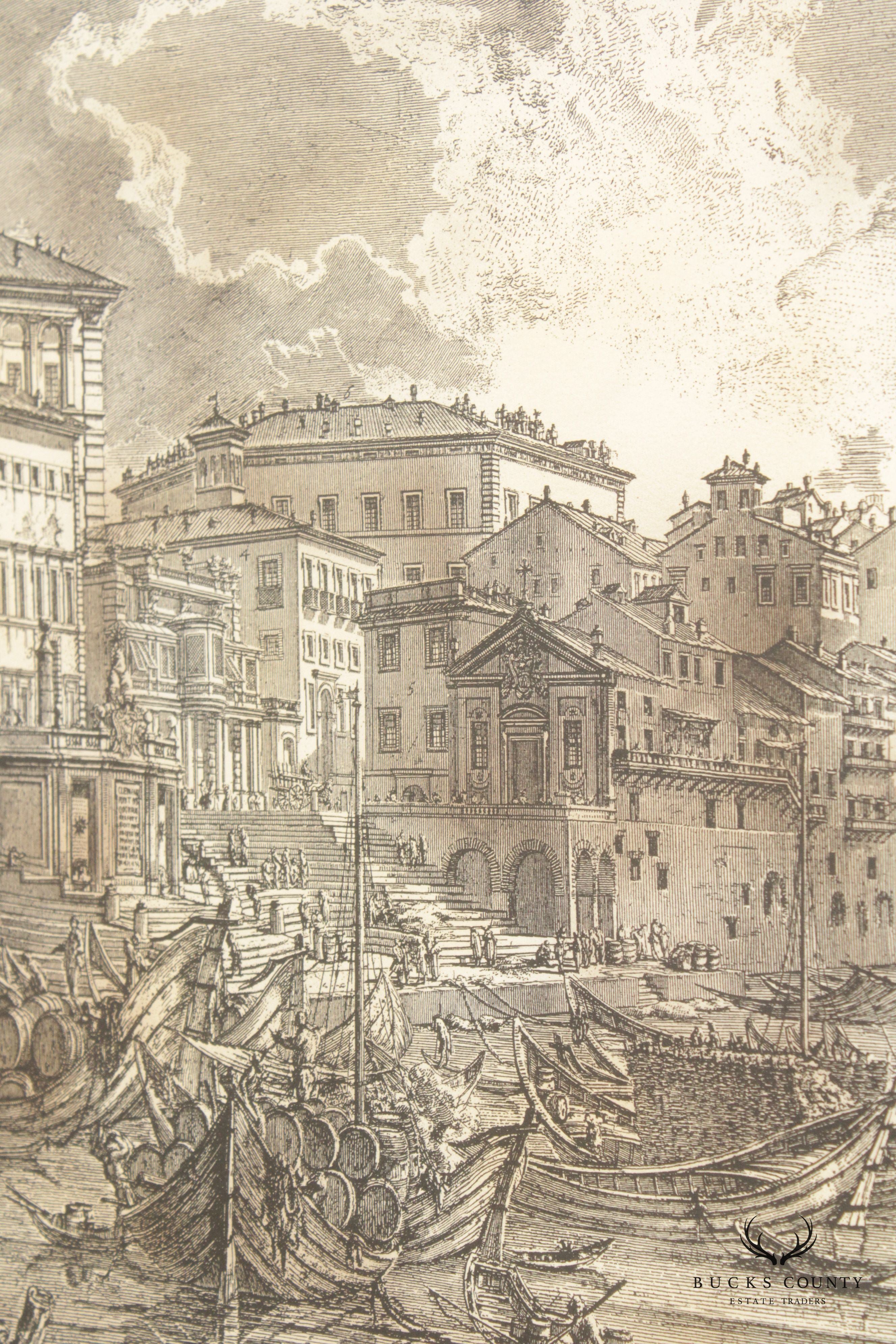 Italian 'Veduta del Porto di Ripetta' Lithograph, After Giovanni Battista Piranesi