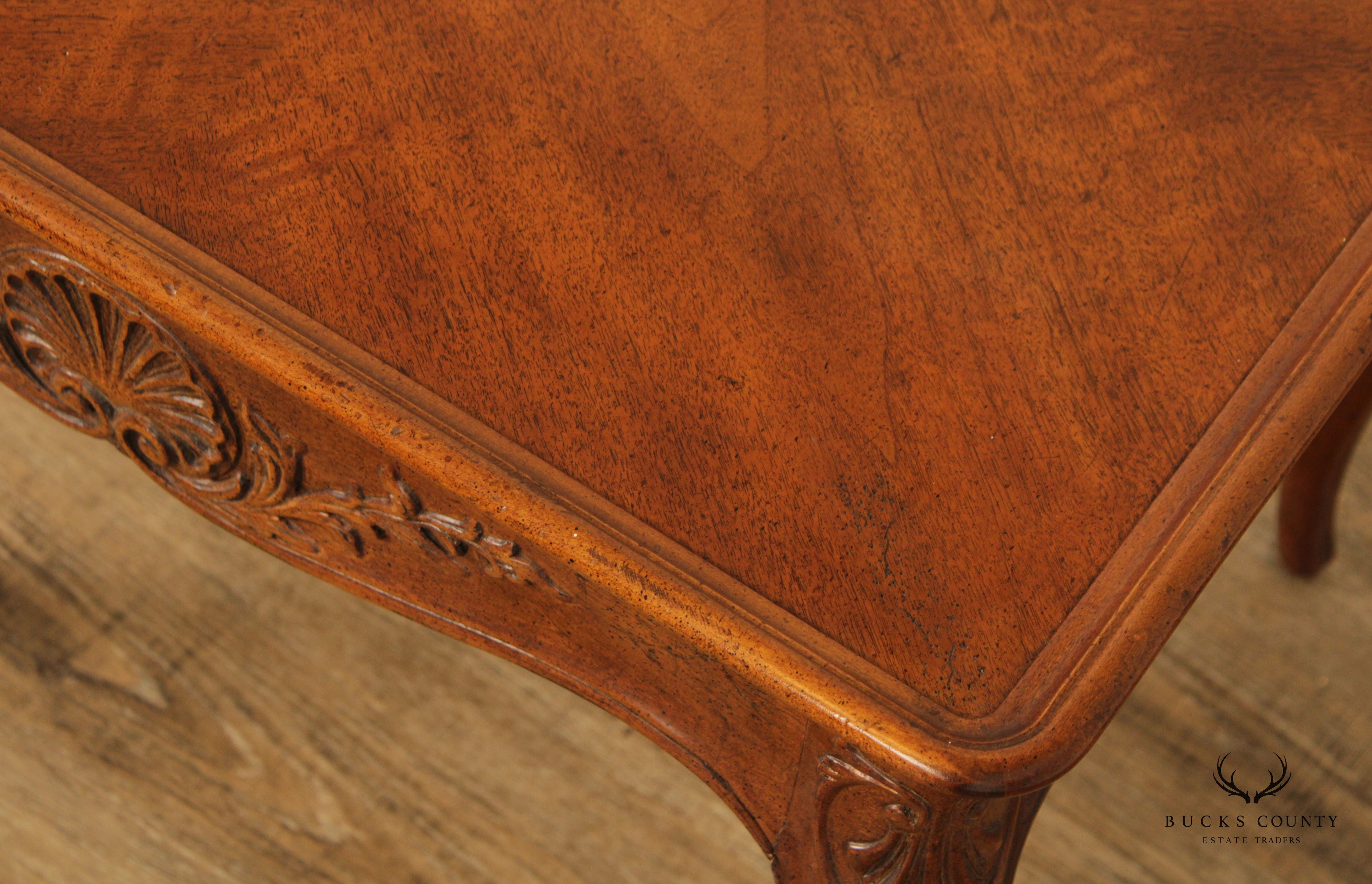 Henredon French Provincial Style Carved Walnut Side Table