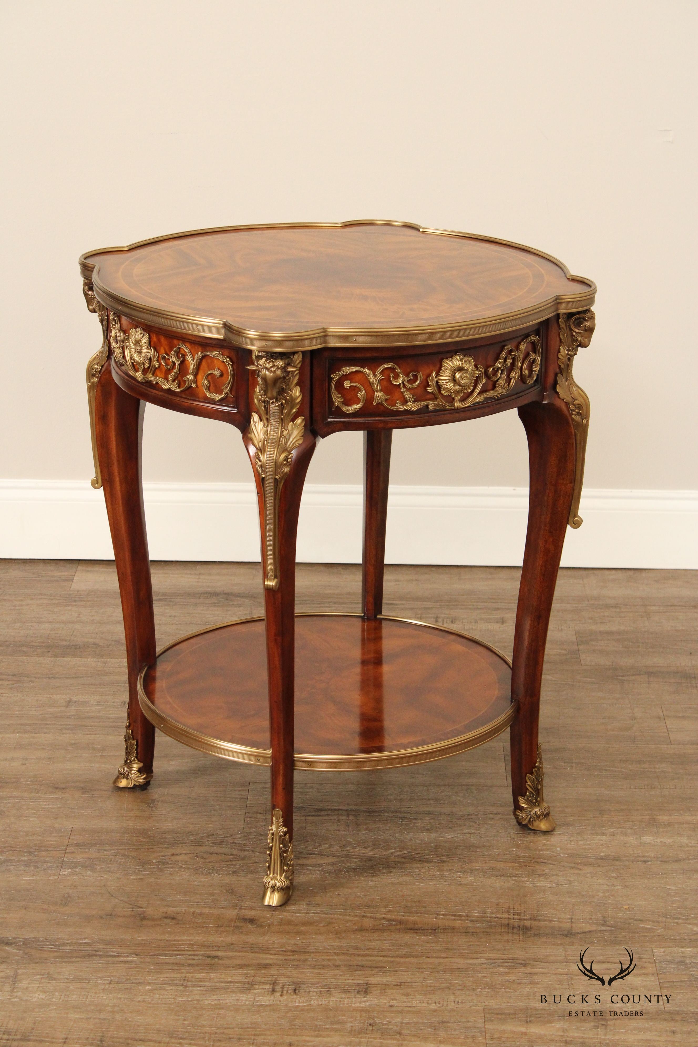 Theodore Alexander French Louis XV Style Mahogany 'Bernadette' Side Table