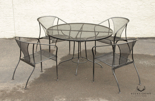 Vintage Wrought Iron Outdoor Patio Dining Set
