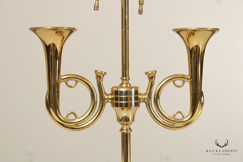 Wildwood Lampholder Vintage French Horn Brass Bouillotte Lamp