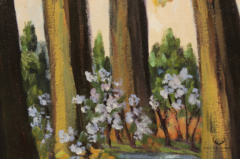Ann Yost Whitesell 'Wild Rhododendrons' Forest Landscape Oil Painting