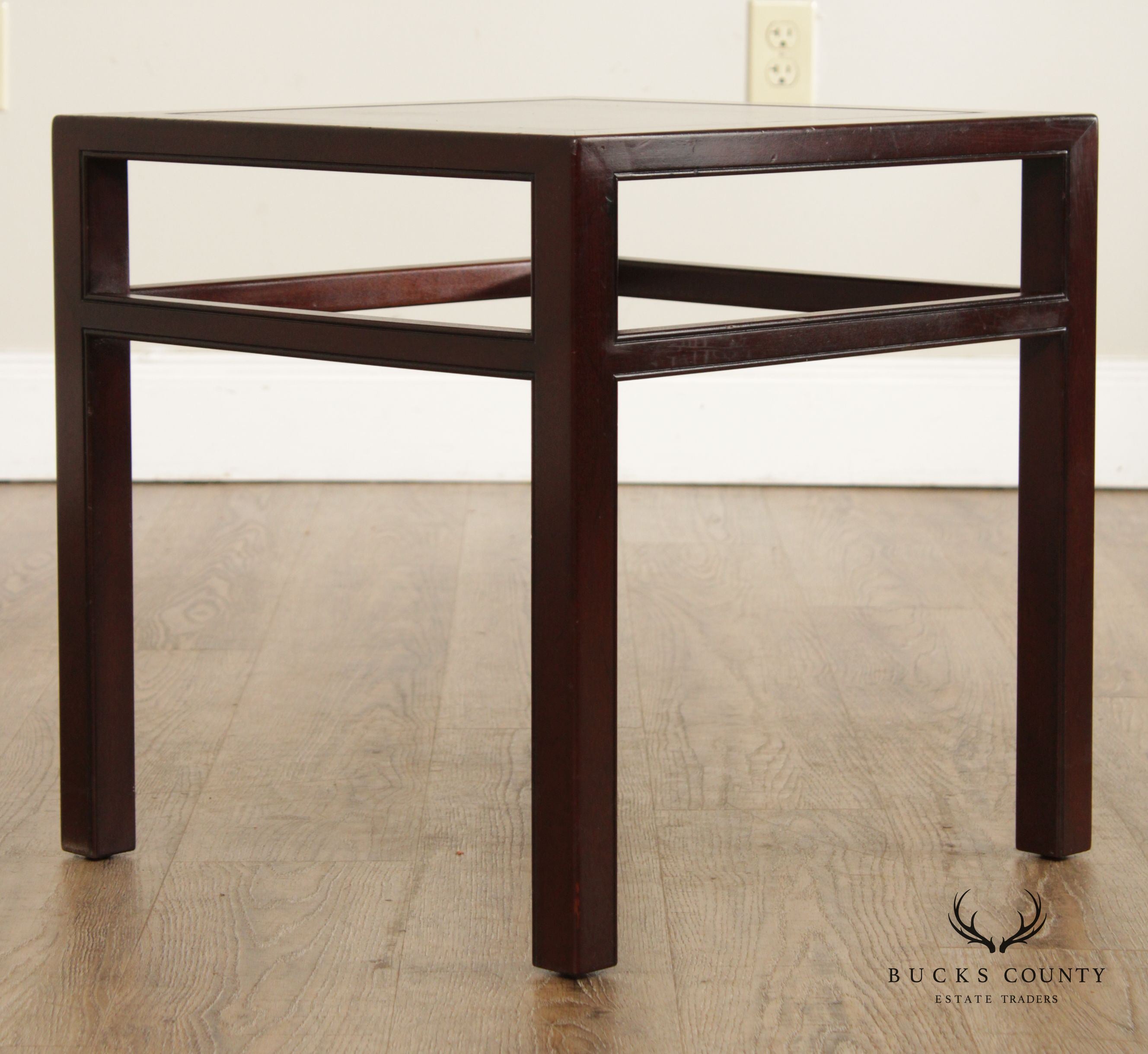 Saybolt Cleland Ming Style Square Mahogany End Table