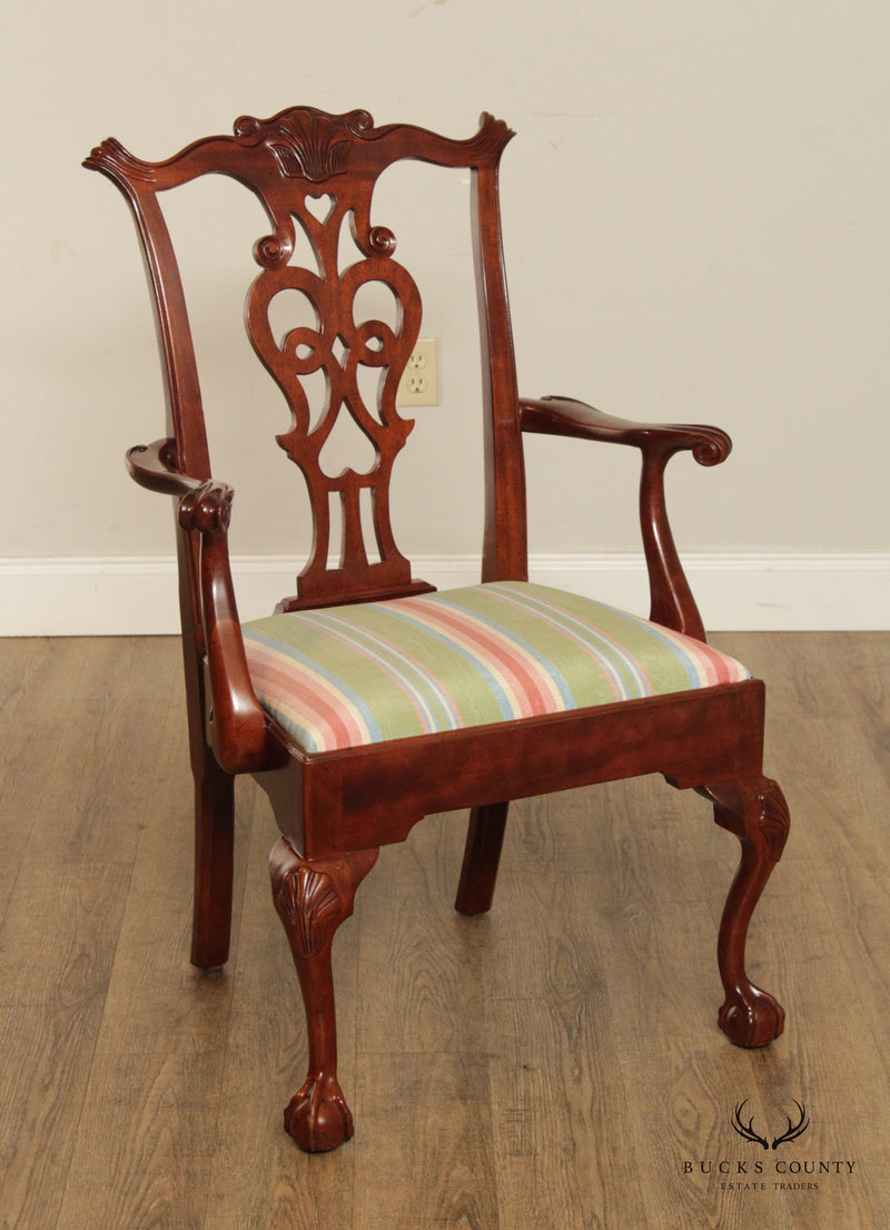 Chippendale Style Carved Mahogany Set of 10 Dining Chairs