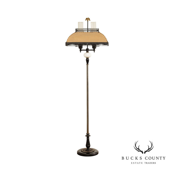Federal Style Wrought Iron Two-Light Floor Lamp