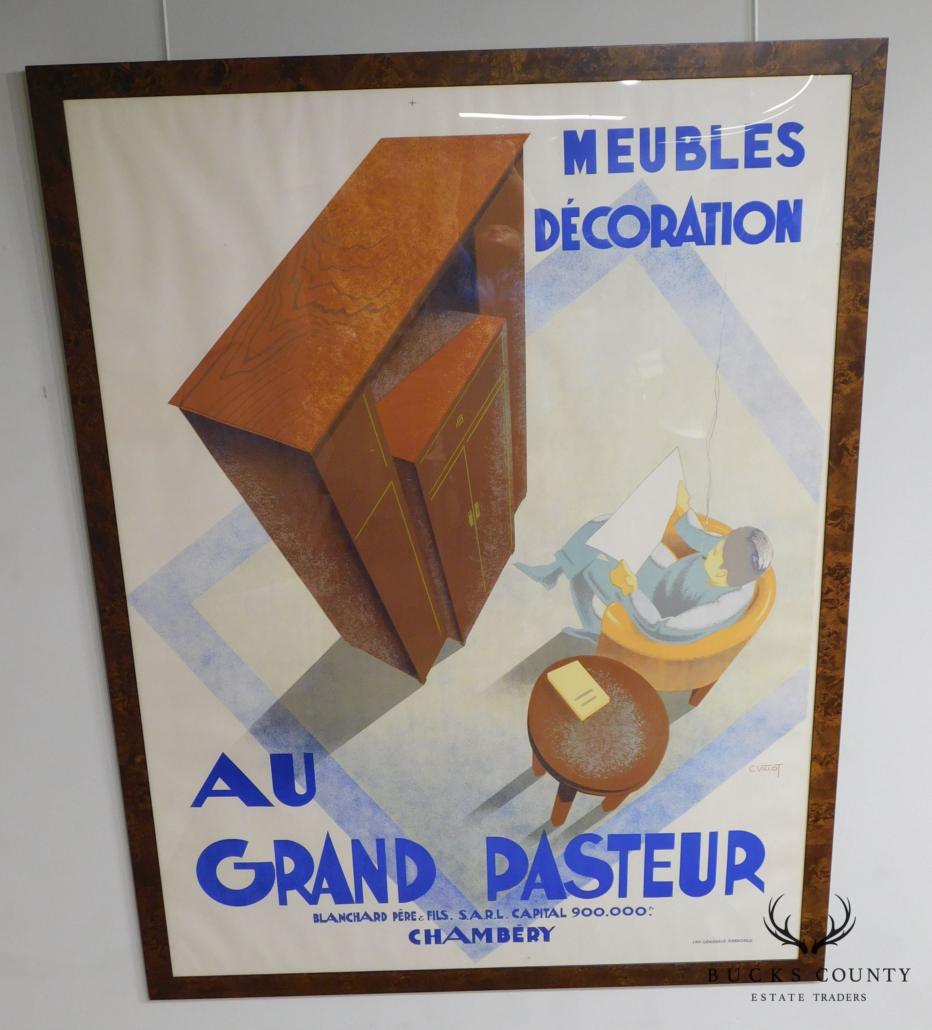 C. Villot "Au Grand Pasteur Neubles Decoration Chamberg" Giclee Poster