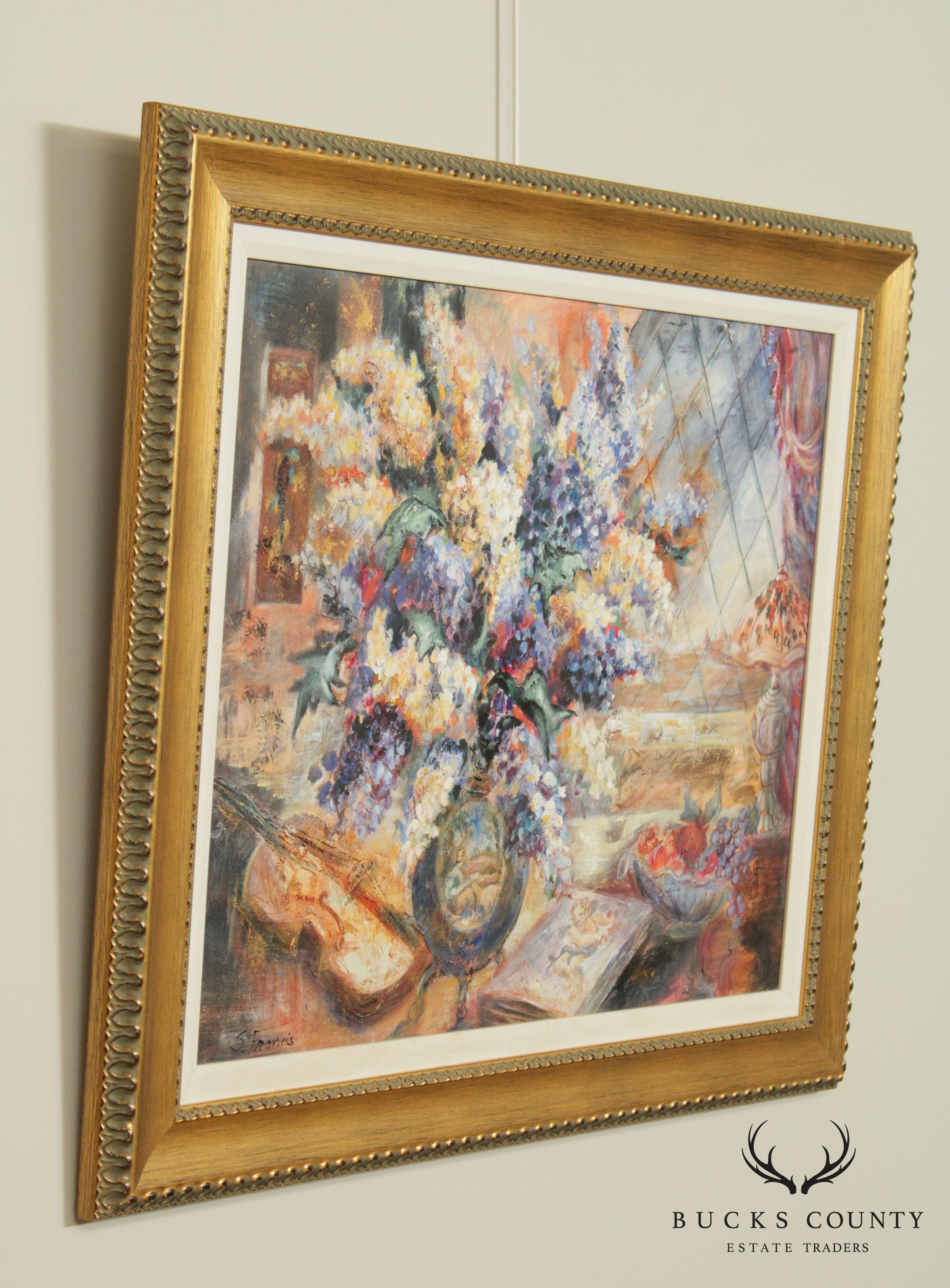 S. Francis Framed Still Life Oil Painting, Flowers