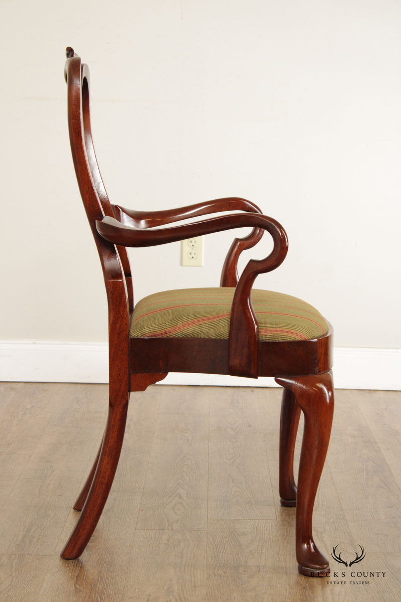 Hickory Chair Queen Anne Style Mahogany Shepard's Crook Armchair