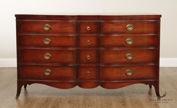 Hepplewhite Style Vintage Mahogany Serpentine Dresser