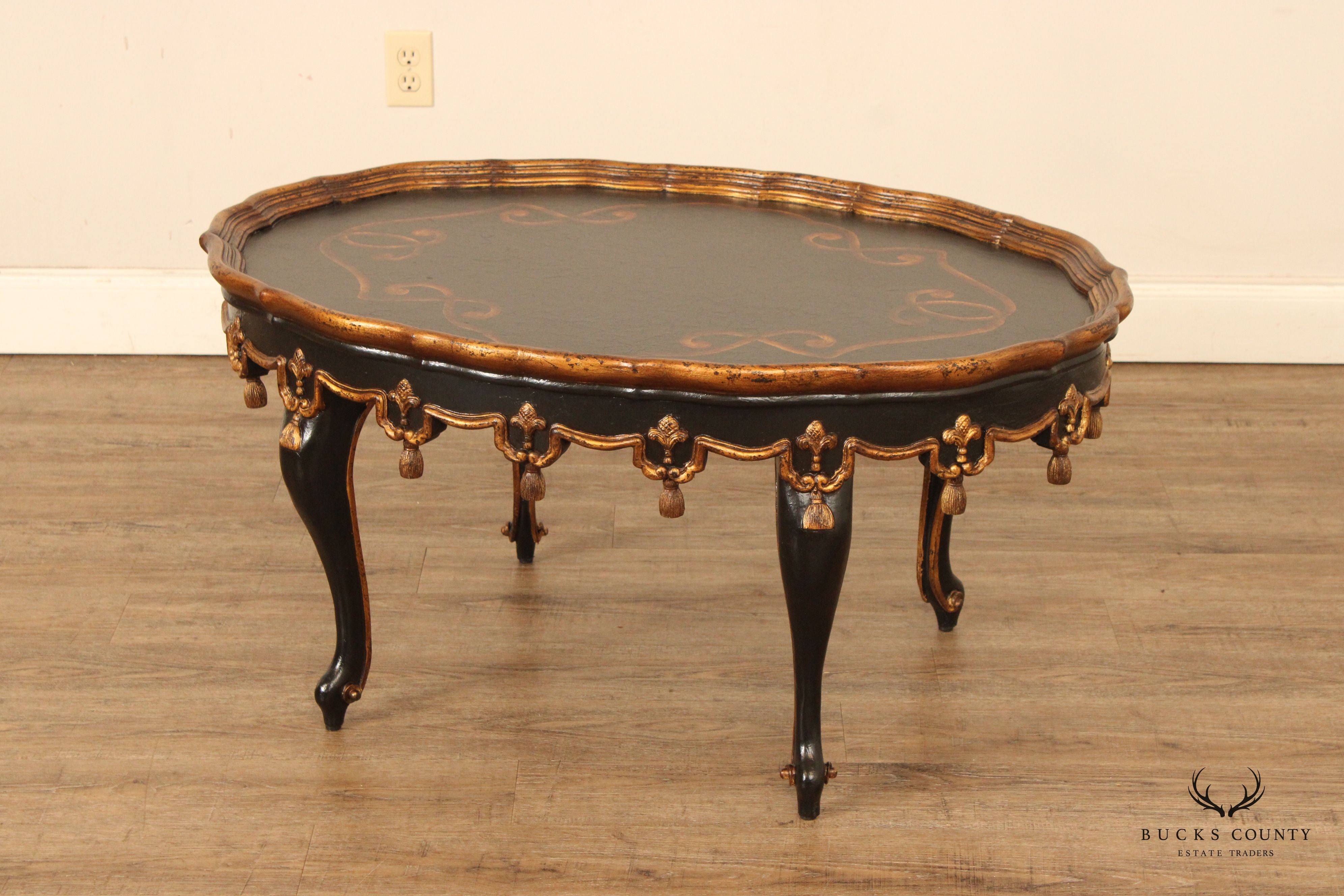 John-Richard French Louis XV Style Partial Gilt Coffee Table