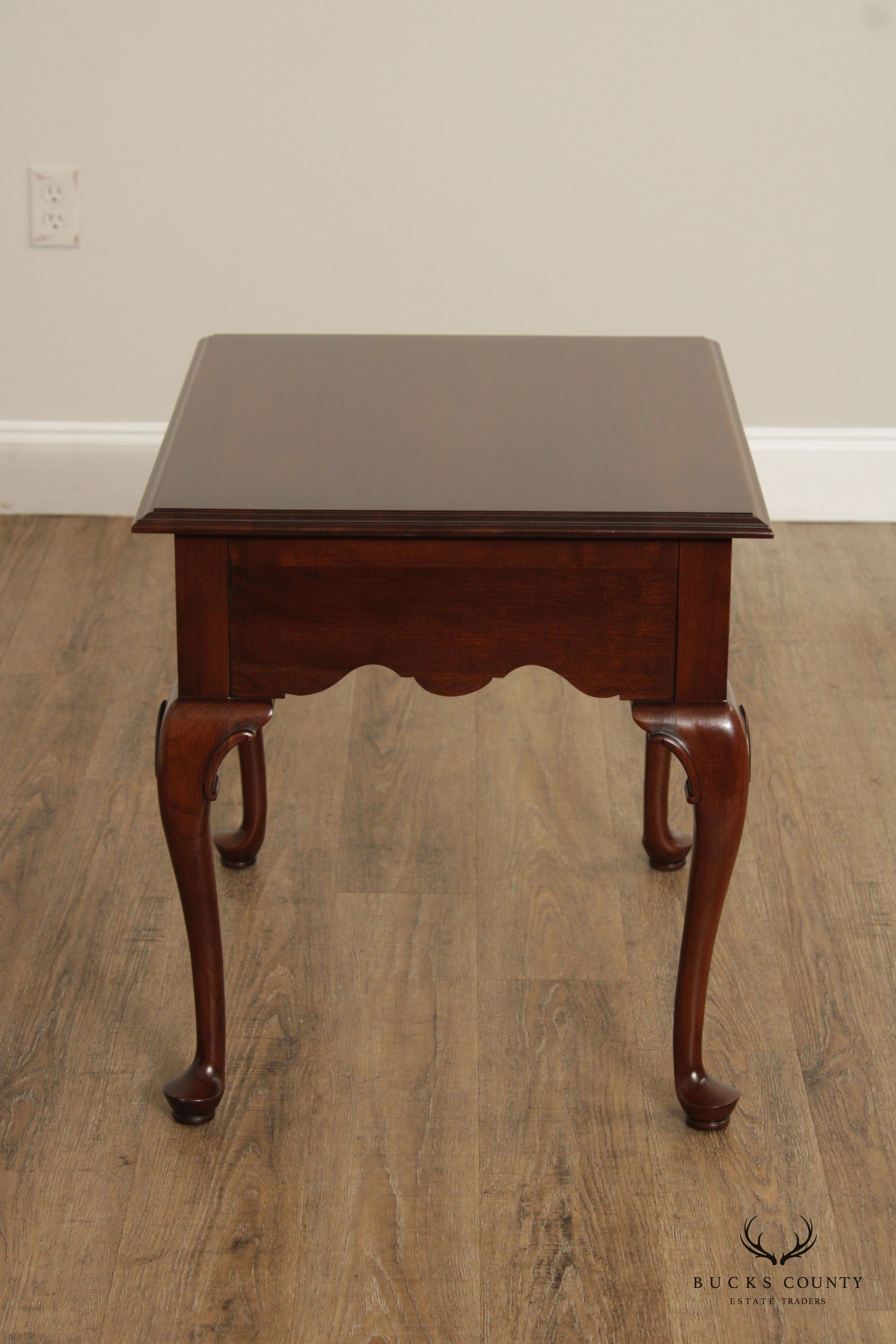 Ethan Allen 'Georgian Court' Queen Anne Style Cherry End Table