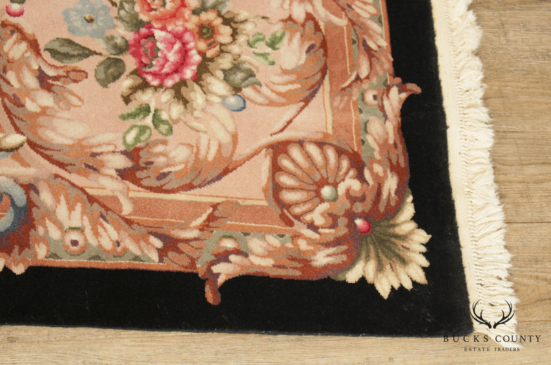 Vintage Indo Aubusson 12'3 inch x 8'11 inch Wool Area Rug