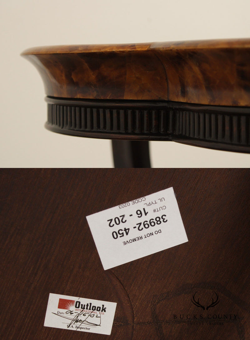 Empire Style Mahogany and Faux Tortoise Shell Side Table