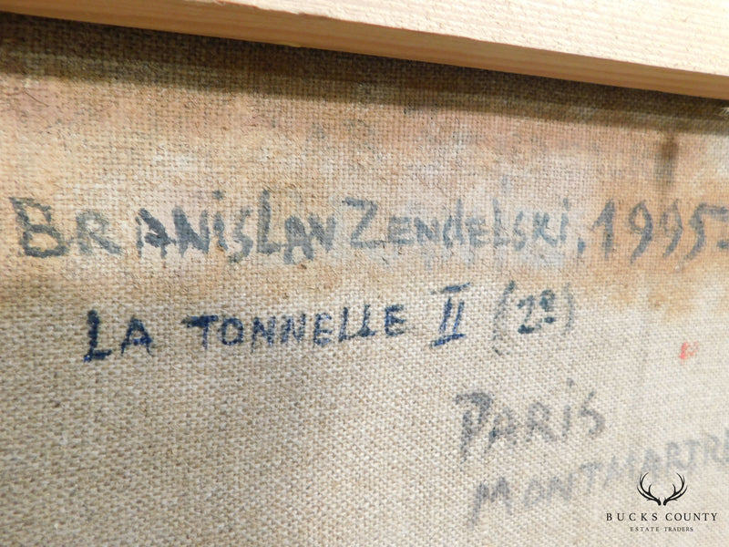 Branislan Zendelski "La Tonnelle II" Paris, Montmartre Oil on Canvas Framed