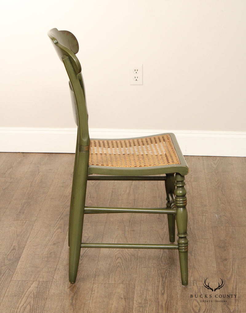 Hitchcock Green Painted George Washington Cane Seat Side Chair