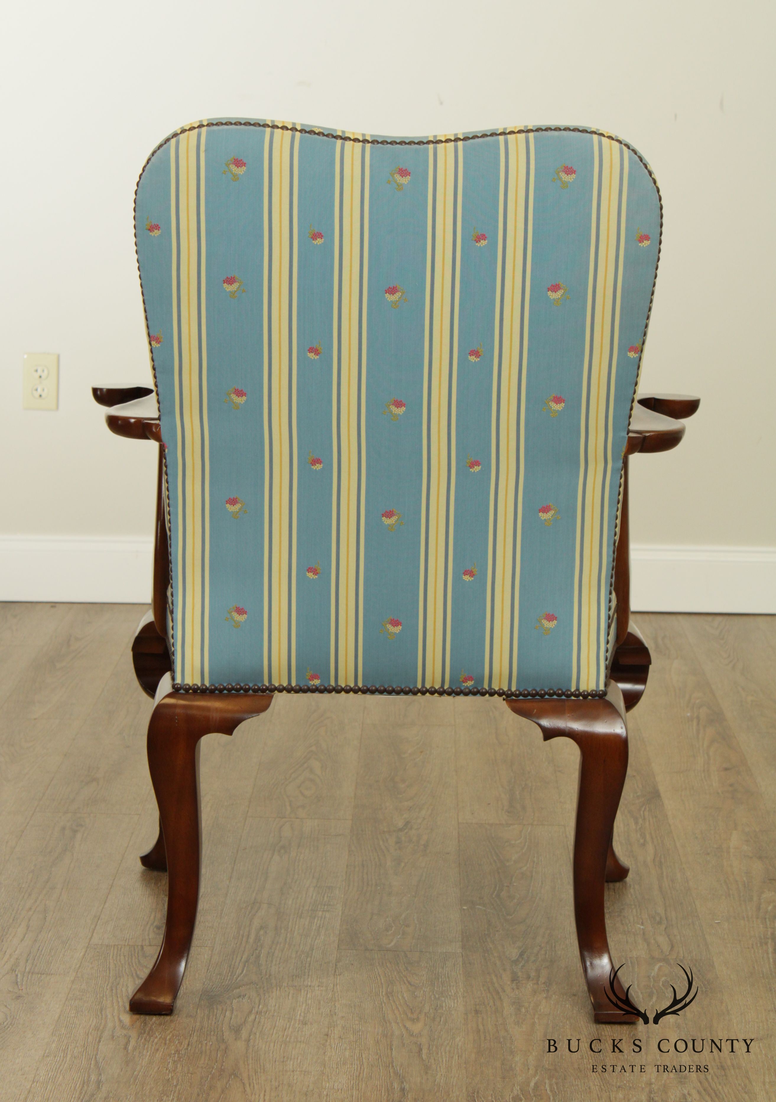 Baker Queen Anne Style Mahogany Armchair